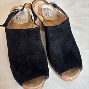 Black Suede Women's Clogs